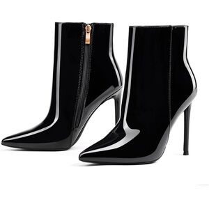 Elegant Black Stiletto Ankle Boots
